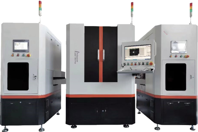 3C electronics laser application production line — three enclosed stations
